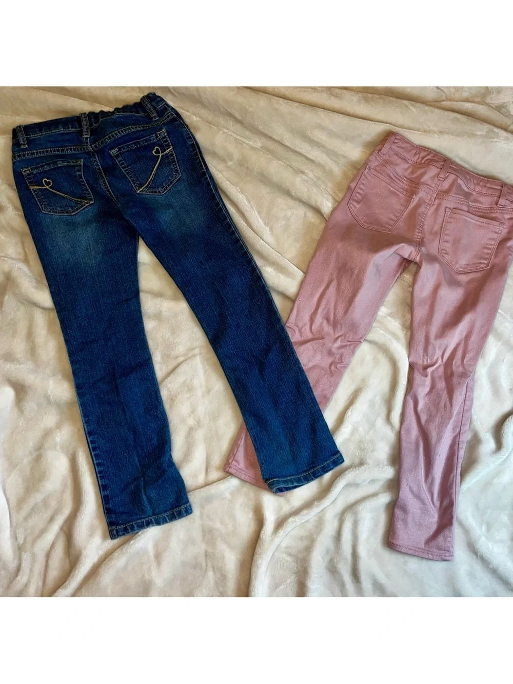 Girls Size 8 Jeans Lot 2 Pairs Gap Pink Skinny Childrens Place Skinny Blue